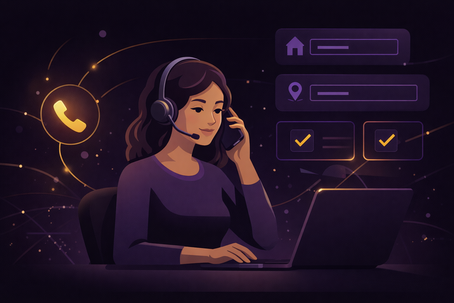 Suivix operations, social media management and AI dashboard illustration